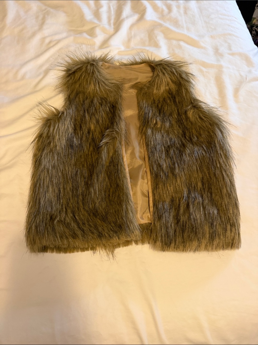 Faux Fur Vest in Brown Tones